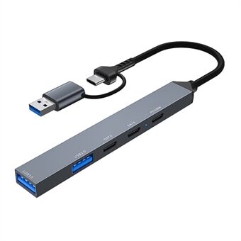 ADS-809D USB+Type-C-adapter Multi-Port Hub voor USB-gegevensoverdracht + PD 100W opladen