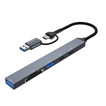 ADS-807D USB+Type-C Adapter naar PD 100W Opladen Data Lezer Kaartsleuven Multi-Port Hub