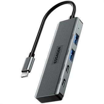 ESSAGER EHB2C2A-HT0G-P Type-C Hub met 2 X USB + 2 USB-C Poorten voor Laptop Computer