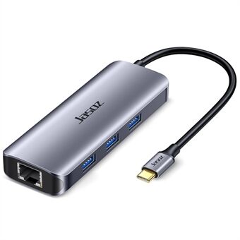 JASOZ H108 USB C naar RJ45 1000 Mbps Adapter + 3xUSB 3.0 Poorten Hub Computer Adapter