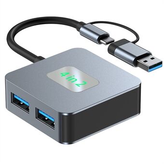 2320A Type-C / USB 4-in-1 USB Hub 2xType-C3.2 + 2xUSB3.2 10Gbps Gegevensoverdracht Adapter