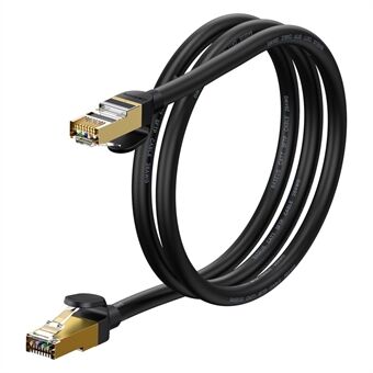 BASEUS Hogesnelheids Cat7 RJ45 10 Gigabit Netwerkkabel Computer LAN Ethernet Aansluitkabel (Ronde Kabel), 1m - Zwart