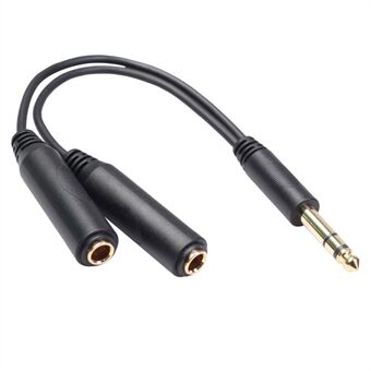 Stereo 6,35 mm verlengt audiokabel 1 mannelijke naar 2 vrouwelijke hoofdtelefoon Headset-splitter 20 cm