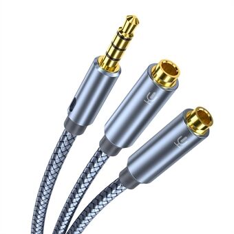 ESSAGER 0,25 m Audio Splitter Headset verlengkabel 3,5 mm Jack mannelijk naar dubbel vrouwelijk Mic Y-adapterkabel