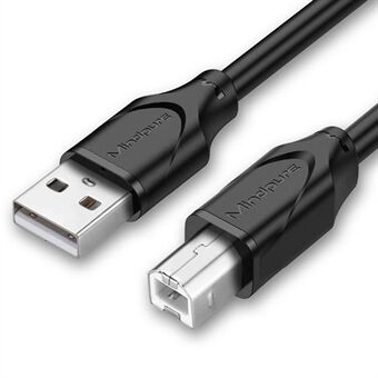 MINDPURE US002 1m USB2.0 Mannetje naar Vierkante USB Type-B Mannetje Printerkabel Computer Afdrukverbinding Koord - Zwart