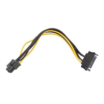 SATA 15-pins naar 6-pins PCIe PCI-e PCI Express Adapter Kabel Grafische Kaart Voedingskabel