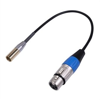 Mini XLR male naar XLR female adapterkabel 3-pins mini XLR naar XLR videokabel 0,3 m naar cameramicrofoon - blauw/zwart