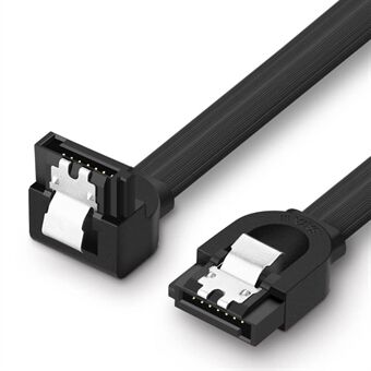 UGREEN 70418 0,25 m SATA III-kabel 90 graden connector filtervrij 6 Gbps datakabel SATA 3.0 met slotvergrendeling voor HDD / SSD / CD / DVD-drive