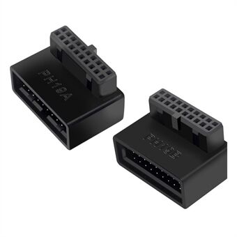 U3-091 PH19A + PH19B 2 stuks USB 3.0 20Pin man-vrouw extension adapter up en down hoek 90 graden overloop converter