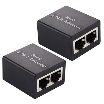 2 stks/set 1 tot 2 RJ45 Splitter Connector Inline LAN Stekkers Ethernet Kabel Extender Adapter