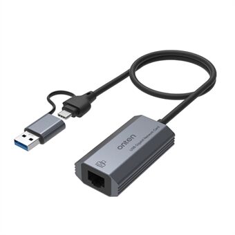 ONTEN UE101 2-in-1 USB 3.0 + USB-C naar Gigabit Adapter Draagbare USB Gigabit Netwerkkaart