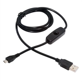 PW-015-MM 1.5m Micro USB Male naar USB-A Male Kabel met Aan / Uit Knop voor DC5V Bureaulamp Ventilator Camera