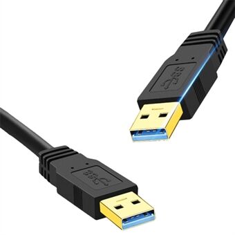 1m USB 3.0 Man naar Man Mobiele Harde Schijf Box Gegevenskabel Laptop Radiator Verlengsnoer, Zwart