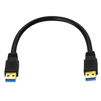 0,6m USB 3.0 Male naar Male Mobiele Harde Schijf Doos Datakabel Laptop Radiator Verlengsnoer, Zwart