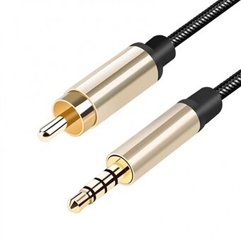 1m Audio Aansluitkabel 3.5mm AUX Coaxiale Male naar RCA Male Vergulde Connector Cord voor TV Speaker Sound Versterker