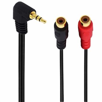 JUNSUNMAY 0,2 m elleboog 3,5 mm mannelijk naar dubbel RCA vrouwelijk Y-splitterkabel stereo audiokabel