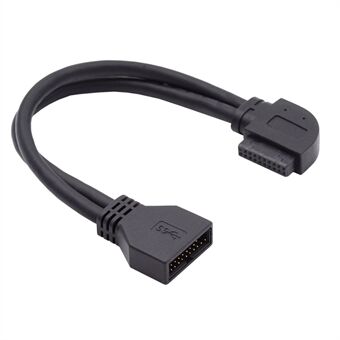 U3-082-RI USB 3.0 20Pin 19Pin Man-vrouw 5Gbps Verlengkabel 90 Graden Schuine Koord voor Moederbord Moederbord