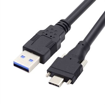 UC-048-4.9M 4,9 m USB-A 3.0 mannelijk naar Type-C 3.1 dubbele schroefvergrendeling 22AWG datakabel voor camera (zonder chip, M2-schroef)