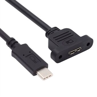 U3-083-CM 50CM 5Gbps Type-C mannelijk naar Micro USB 3.0 vrouwelijk schroefbevestiging verlengkabel