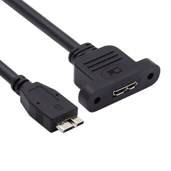 U3-083-MM 50cm Micro USB 3.0 mannelijk naar Micro 3.0 Type-B vrouwtje 5Gbps Schroefmontage Type Verlengkabel