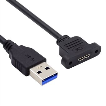 U3-083-AM 50cm Type-A USB 3.0 mannelijk naar Micro 3.0 Type-B vrouwelijk converter 5 Gbps Schroefmontage Type Verlengkabel.