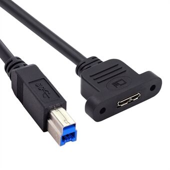 U3-083-BM 50cm Type-B USB 3.0 mannetje naar Micro 3.0 Type-B vrouwtje met schroefbevestiging Type verlengkabel 5Gbps