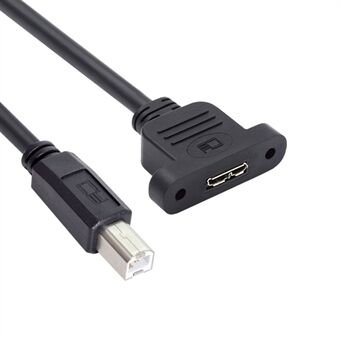 U3-012-BM 50cm Micro 3.0 type-B vrouwelijk naar type-B mannelijk USB 2.0 kabel met schroefbevestiging, 480 Mbps verlengsnoer.