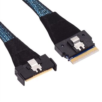 SF-075-BK 50cm PCI-E 5.0 Mini Cool Edge IO MCIO PCI-E Slimline 8i 74Pin Male to SFF-8654 SAS 4.0 74Pin Male Extender Kabel