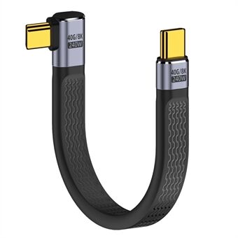 UC-002-0.13R 13cm Haakse 240W Type-C Mannelijke naar Mannelijke USB4 40Gbps 100W 8K Plat FPC Datakabel voor Laptop Telefoon