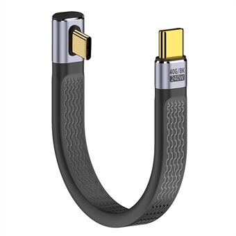 UC-002-0.13L 13cm Laag Profiel Gebogen 240W Type-C Man naar Man USB4 40Gbps 100W 8K Plat FPC Datakabel voor Laptop Telefoon