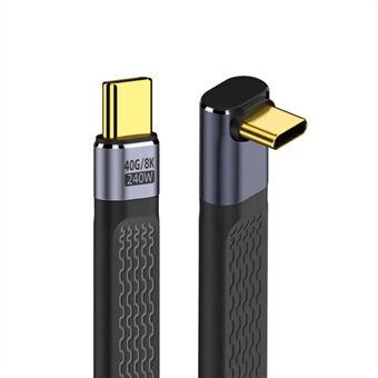 UC-002-0.13U 13 cm Omhoog Gebogen 240W Type-C Mannelijk naar Mannelijk USB4 40Gbps 100W 8K Plat Slank FPC Gegevenskabel voor Laptop Telefoon