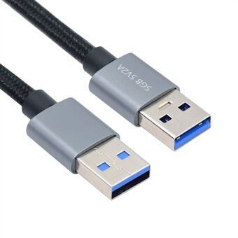 U3-075-AM 0.3m USB 3.0 Mannelijk naar Mannelijk Koord 5Gbps Gegevensoverdracht voor Camera\'s, DVD Speler, Harde Schijf (Zilveren Behuizing)