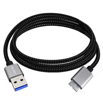 JUNSUNMAY 5 m USB-A 3.0 Man naar Micro-B Man Nylon Gevlochten Datakabel voor Harde Schijf Camera