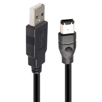 JUNSUNMAY 1.8m Firewire IEEE 1394 6-pins Mannelijk naar USB 2.0 Mannelijk Adapter Converter Kabel.