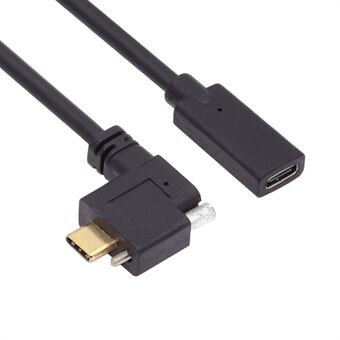 UC-041-RI 0.3m USB 3.1 Type C Rechtshoekige Man naar Vrouw Verlengkabel met Schroefvergrendeling