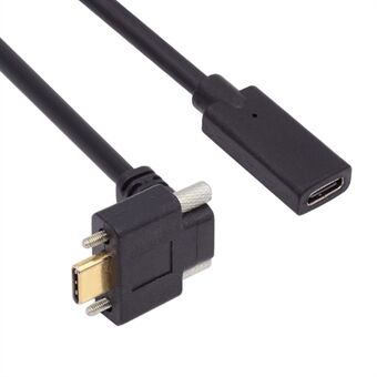 UC-041-UP 0.3m USB 3.1 Type C Omhoog Gebogen Mannelijk naar Vrouwelijk Verlengsnoer met Schroefvergrendeling