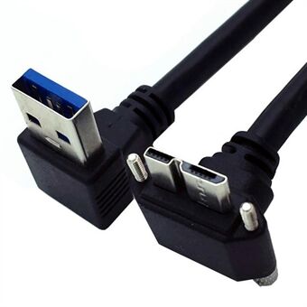 U3-078-UP 25cm Omlaag Gebogen USB 3.0 Mannelijk naar Micro 3.0 stekker Omhoog Gebogen Kabel