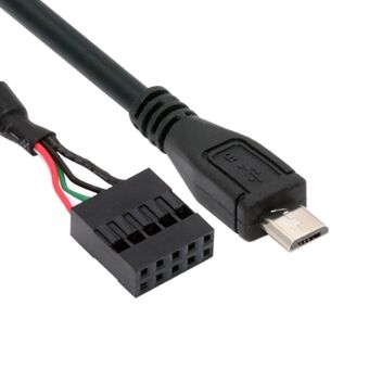 U2-018-MM USB 2.0 Moederbord 9pin 10pin Header naar Micro USB 5pin Kabel 50cm voor Mini Monitor Sensor Panel Camera