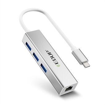 EDUP EP-9801 Type-C USB3.0 3-poorts hub 1000Mbps RJ45 Gigabit Ethernet-adapter voor computerlaptop