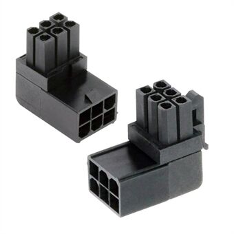 PW-021 2 Stuks / Set ATX 6Pin Mannelijk naar Vrouwelijk 90 Graden Op Neer Gehoekte Voedingsconnector Adapter voor GPU Grafische Kaart