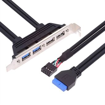 U3-066-U2 Interne Vier USB2.0 & USB 3.0 Vrouwelijke Montagepaneel naar Moederbord 9-pins 19-pins 20-pins Afdekplaat Kabel