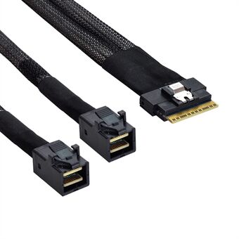 SF-010-0.5M PCI-E Ultraport Slimline SAS Slim 4.0 SFF-8654 8i 74Pin naar Dual SFF-8643 4i Mini SAS HD-kabel PCI-Express, 0.5m