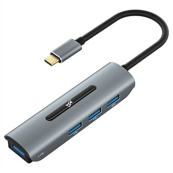 V200A 4-in-1 Aluminium Type C USB C Hub Adapter naar USB 2.0 USB 3.0 Poorten voor Laptop PC Computer