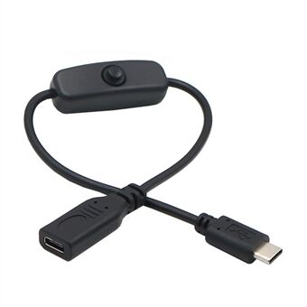 UC-148 Type-C mannelijke naar vrouwelijke kabel USB-C-kabel met aan/uit-schakelaarknop voor laptoptoetsenbord