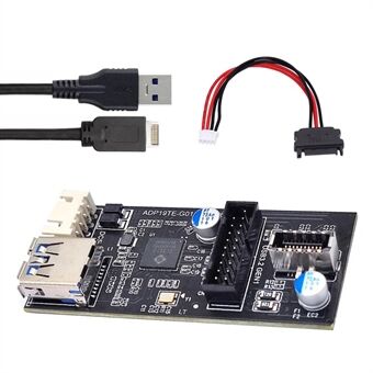 U3-084-EF+UC-117 5Gbps Type-E 19 / 20Pin Header naar USB 3.0 20Pin & Type-E Dual Ports Female PCBA Type Adapter Splitter HUB