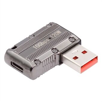 UC-029-TC001 USB 3.1 Type C Female naar USB 3.0 Type-A Male 90 graden haakse platte Type 10 Gbps gegevens 120W voedingsadapter