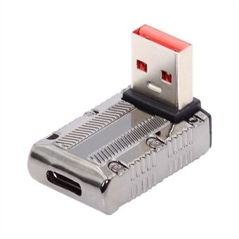 UC-029-TC008 USB 3.1 Type C Vrouwelijk naar USB 3.0 Type-A Mannelijk 90 Graden Omhoog Gebogen Type Voedingsadapter 10 Gbps 120W Mini Converter