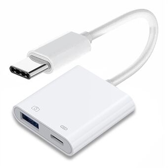 UC-155-TC002 Type-C naar Type-A USB3.0 Vrouwelijke met PD Power Charge Adapter Compatibel met Macbook Laptop Tablet Telefoon