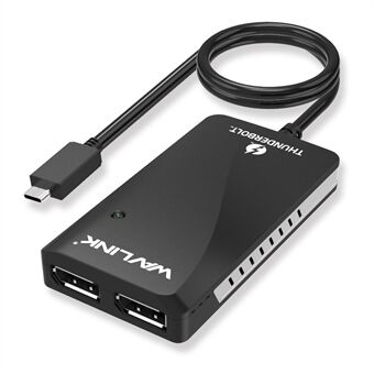 WAVLINK WL-UTA01D Thunderbolt 3 naar Dual DisplayPort-adapter Type-C Thunderbolt 3-splitterconverter