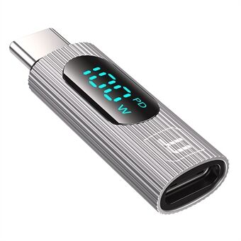 TOOCKI TQ-OTG07 Type-C Mannelijk naar Type-C Vrouwelijk 100W Digitale Display Adapter